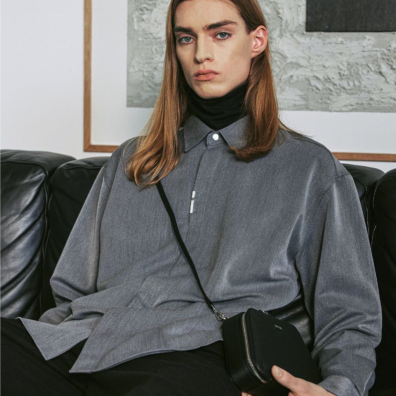 S SY(エスエスワイ)の「VERTICAL TIP BASIC SHIRT GREY(Tops)」