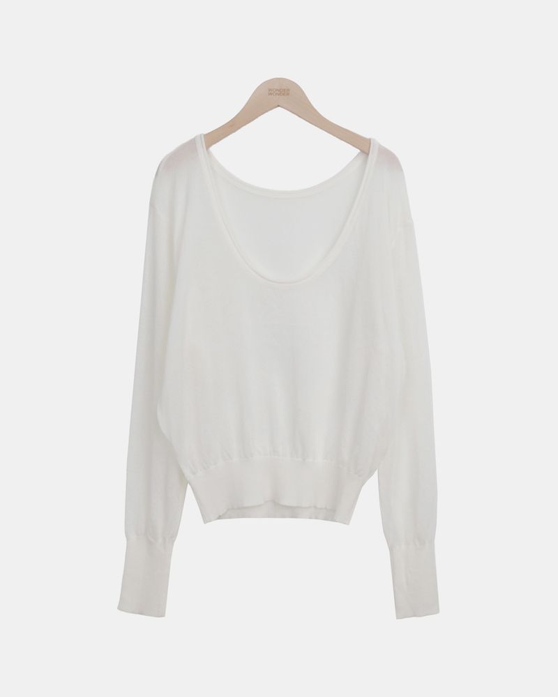 Marda Deep U-Neck Long-Sleeve T-Shirt