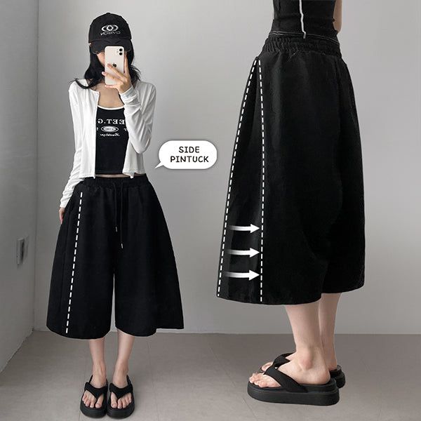 hijjoo（ハイチュー）の「Long, short 2 lengths ✨ Cotton Side Pintuck Banding Bermuda (4 colors)（Pants）」