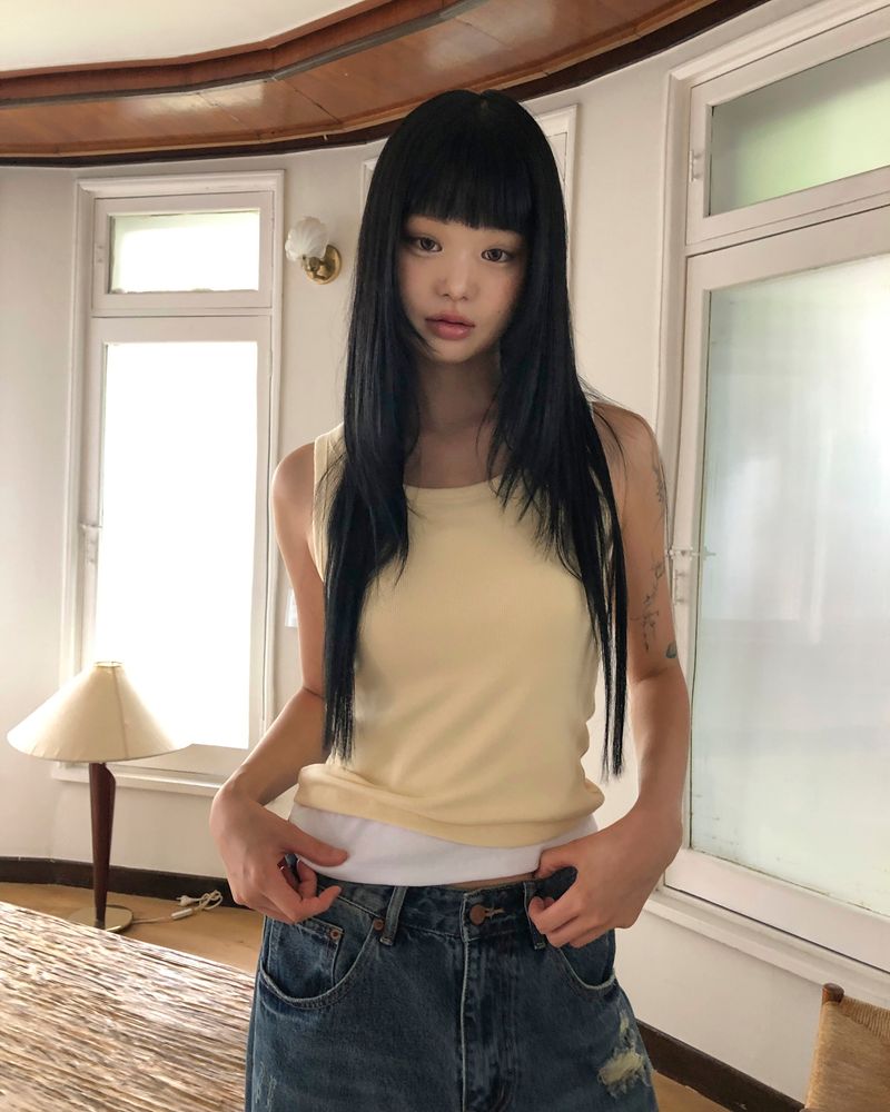 WONDER WONDER(ワンダーワンダー)の「Elven U-Neck Ribbed Sleeveless Top(Tops)」