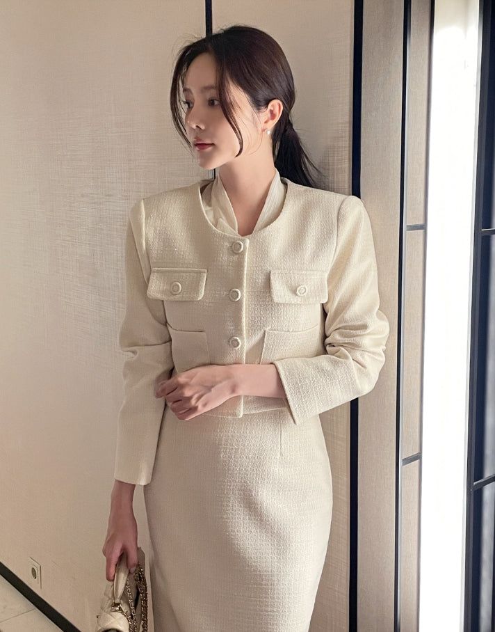 iam mari（アイアム マリ）の「Eve Tweed Crop Jacket（Jackets/Outerwear）」