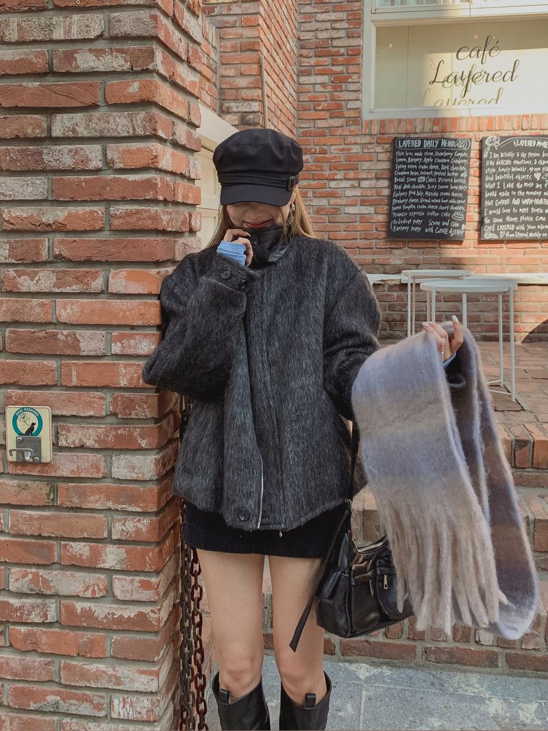 ウルフモヘアハーフジャケット
