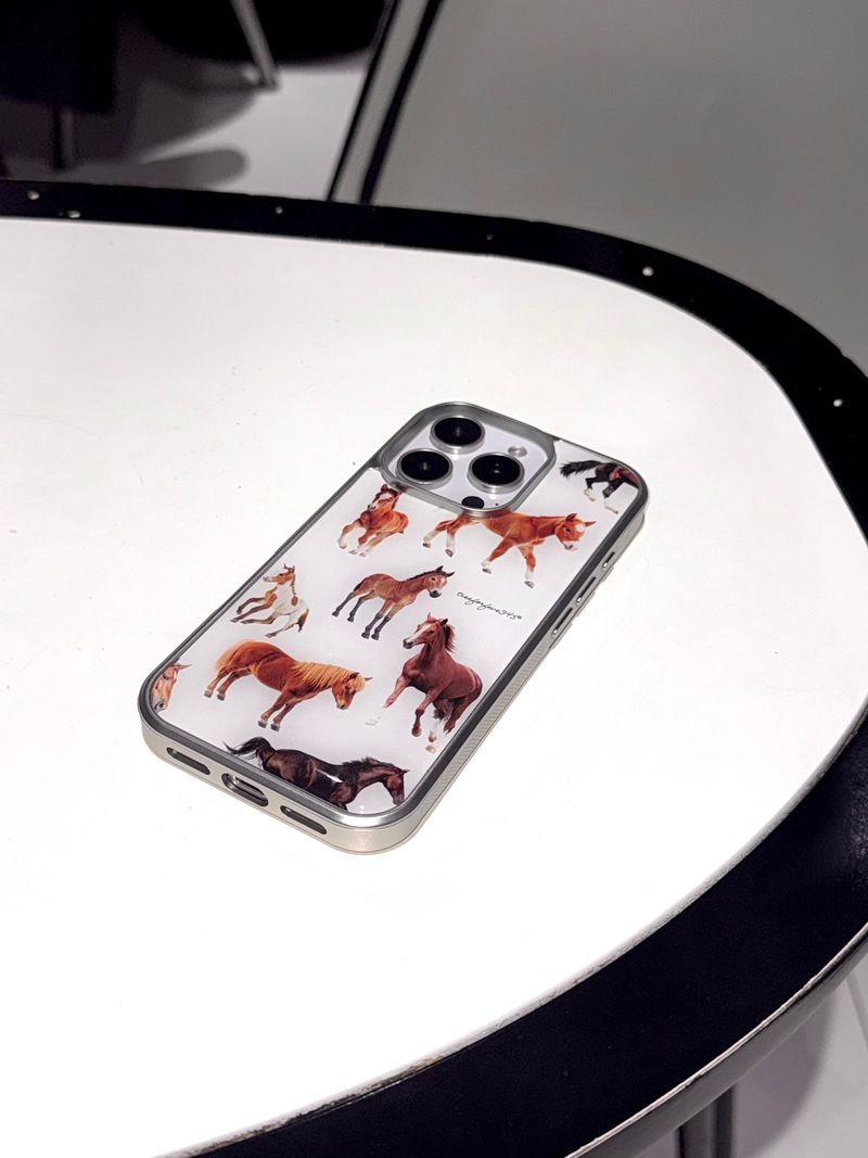 HORSES Silver Epoxy Bumper Case / TREEFORFIVE345