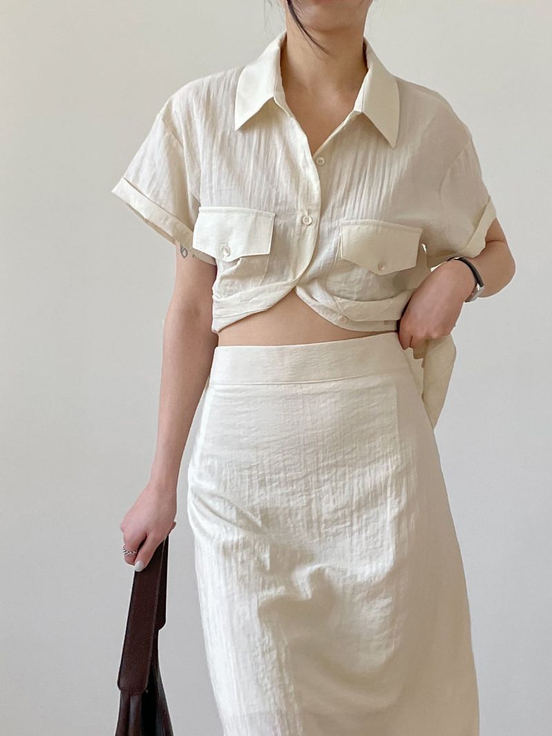 Even Nylon Roll-up Short Sleeve Shirt