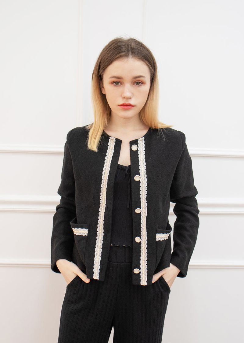 round neck cardigan