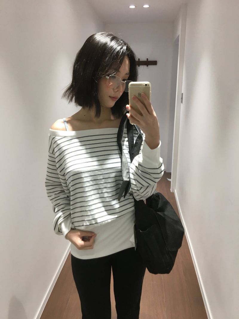 Denti Stripe Button Long Sleeve (2color)