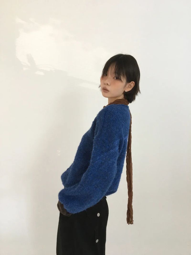 Bonbon Boucle V-neck Knit (5color)
