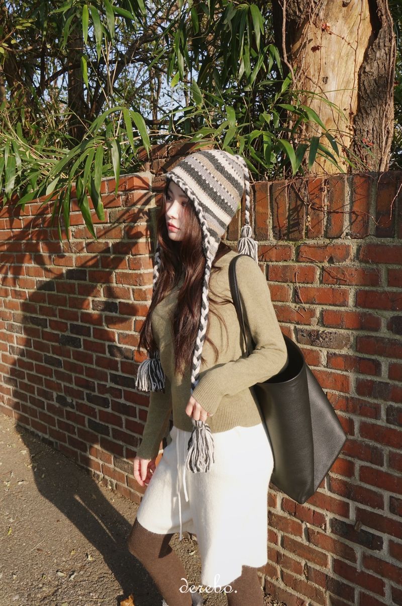 handmade stripe knit hat