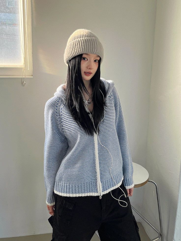 hatsukoshi（ハツコシ）の「Sky Knit Two-Way Hood Zip-Up（Tops）」