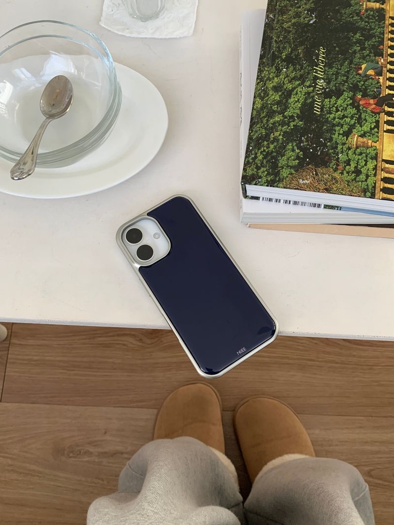 shop.nuee（ショップニュイ）の「o.color navy case (silver epoxy)（Smartphone Accessories）」