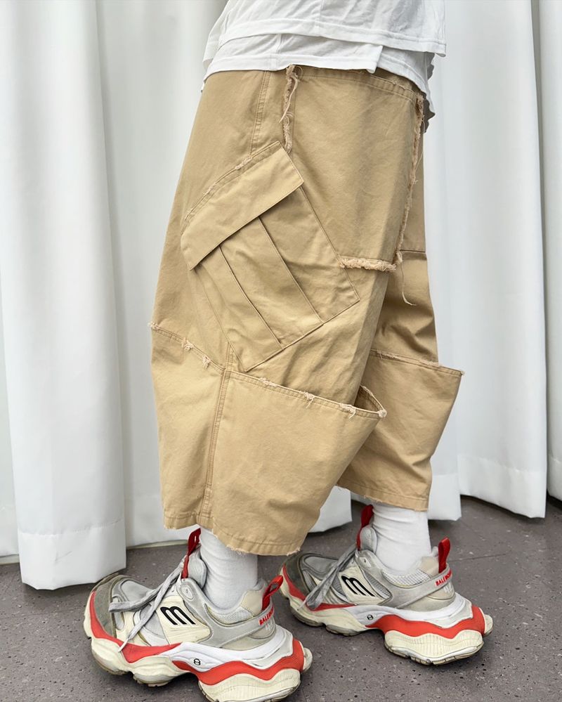 VTG BACK BOOTS CARGO SHORTS_BEIGE
