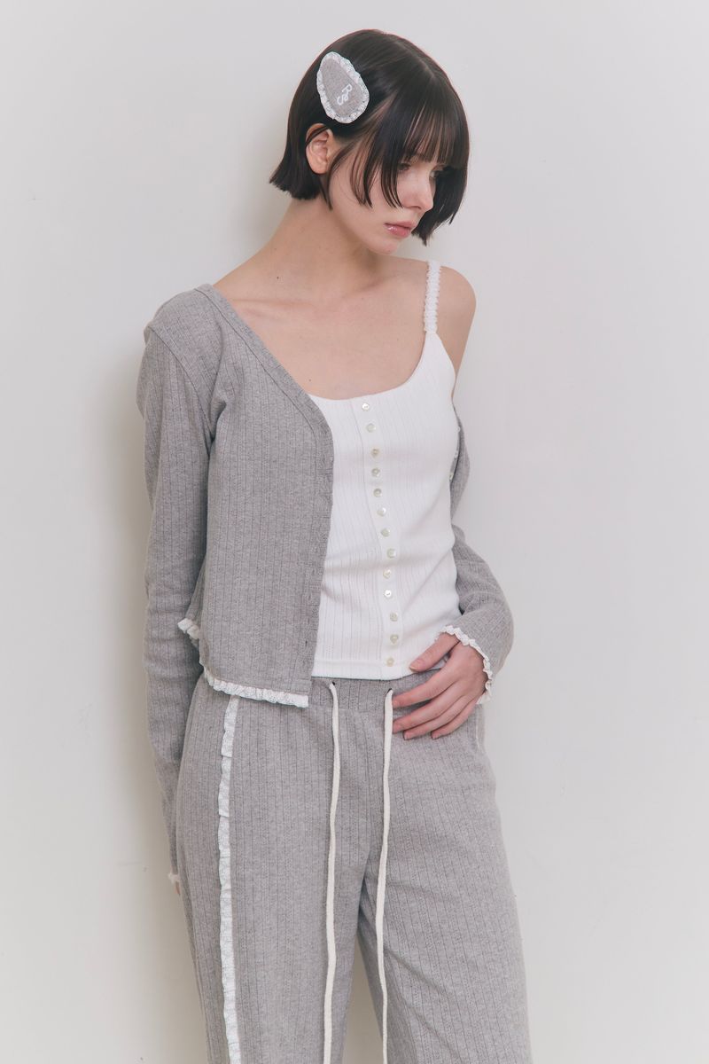 Sweet Dreams Button Cardigan (Gray)