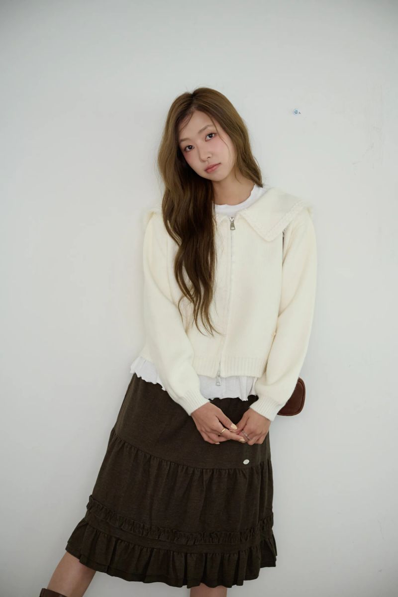 MOLLY COLLAR KNIT ZIP-UP
