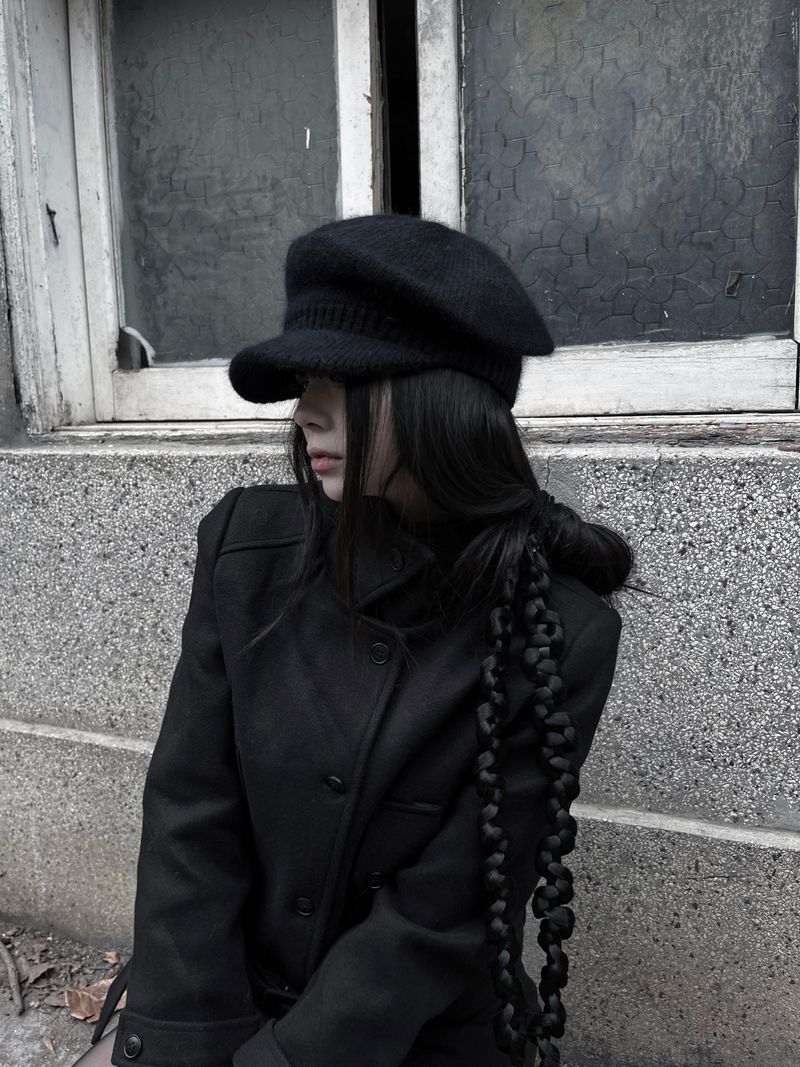 soft knit beret cap (2color)