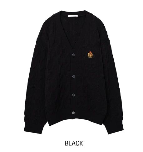 Wappen Cable V-Neck Cardigan