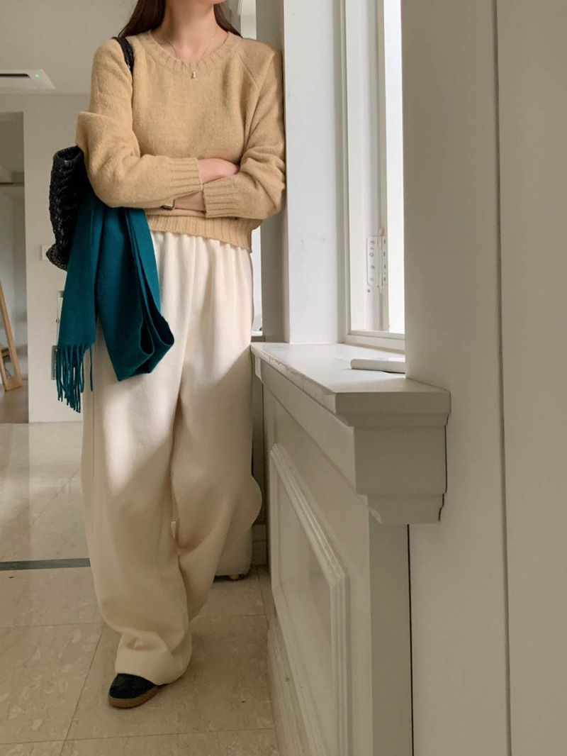 [Wool fleece] Eggdon string two-way pants