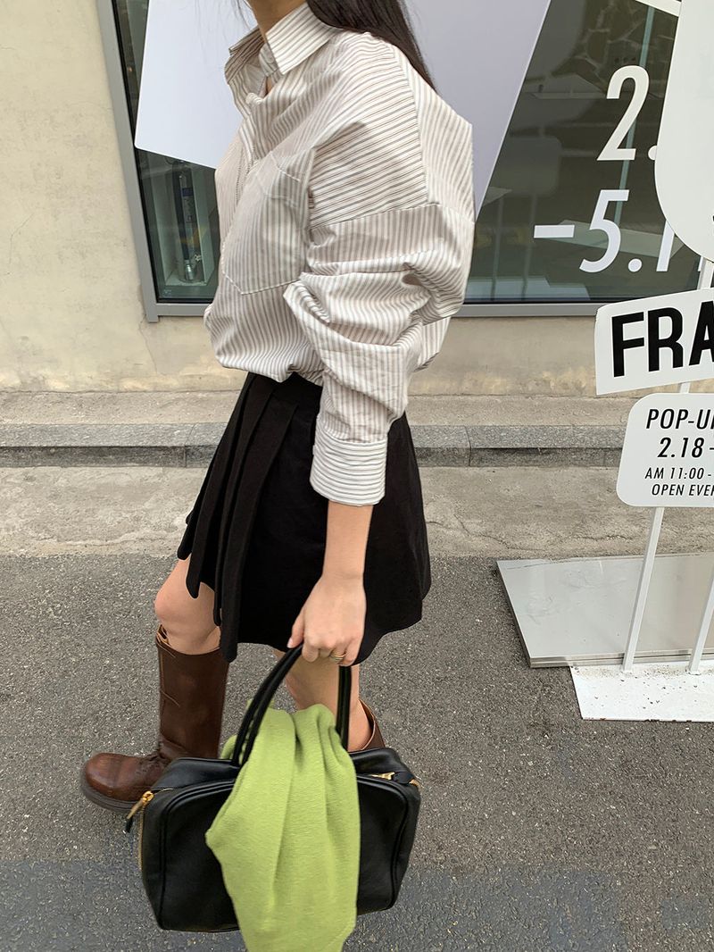 [MADE] Belto pintuck mini skirt
