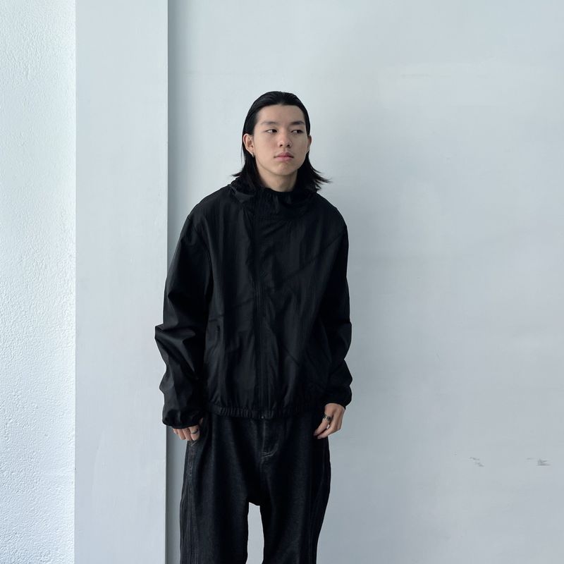 Structured Seam Hooded Jacket