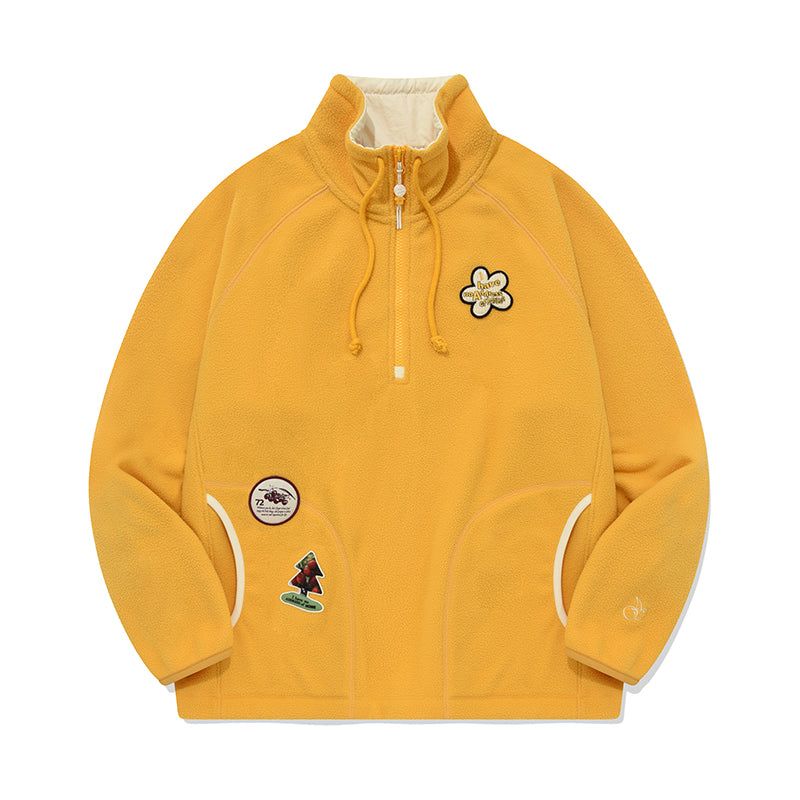 HALF ZIP UP FLEECE TOP [MUSTARD]