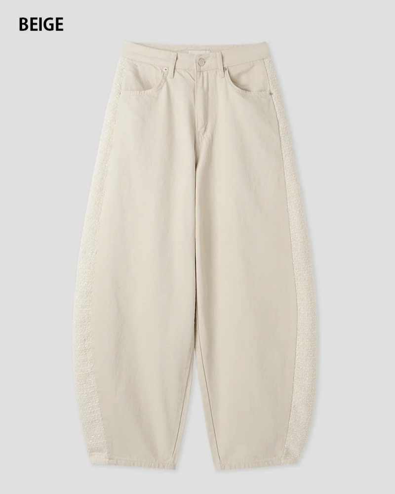 TWILL MIX CURVED PANTS (2C)