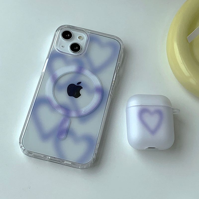 Blue - Blur Pattern Magsafe Phone Case Card Pocket Set