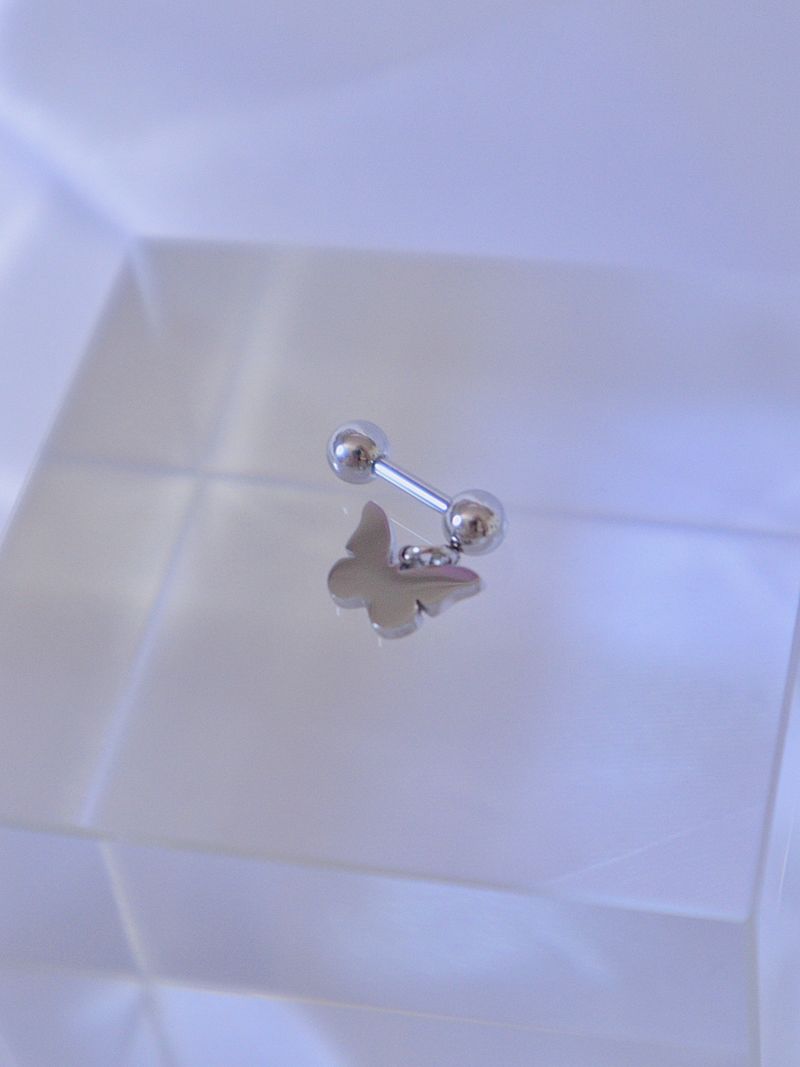 All surgical steel simple butterfly piercing