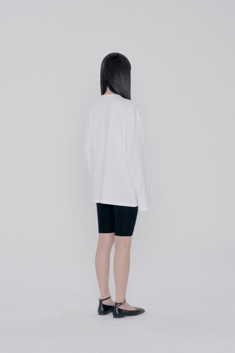 CLASSIC RIBBON SHADOW LONG SLEEVE - WHITE