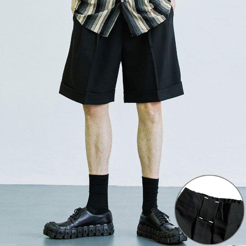 S SY（エスエスワイ）の「loop stitch turn up half pants black（Pants）」