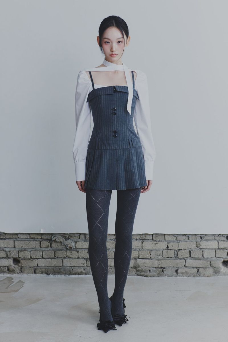 PAIN OR PLEASURE（ペインオアプレジャー）の「HEART TOP DRESS grey（Dresses）」