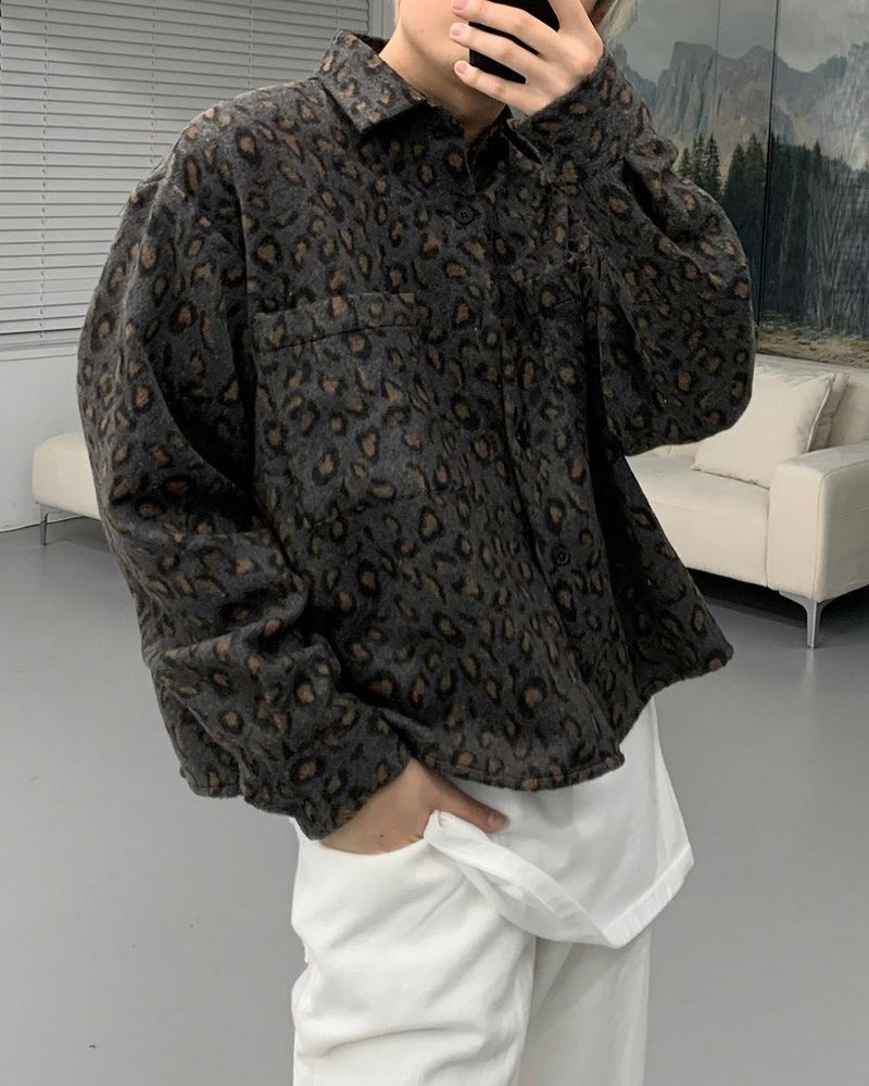 CR Wool Leopard Cropped Shirt (2 colors)