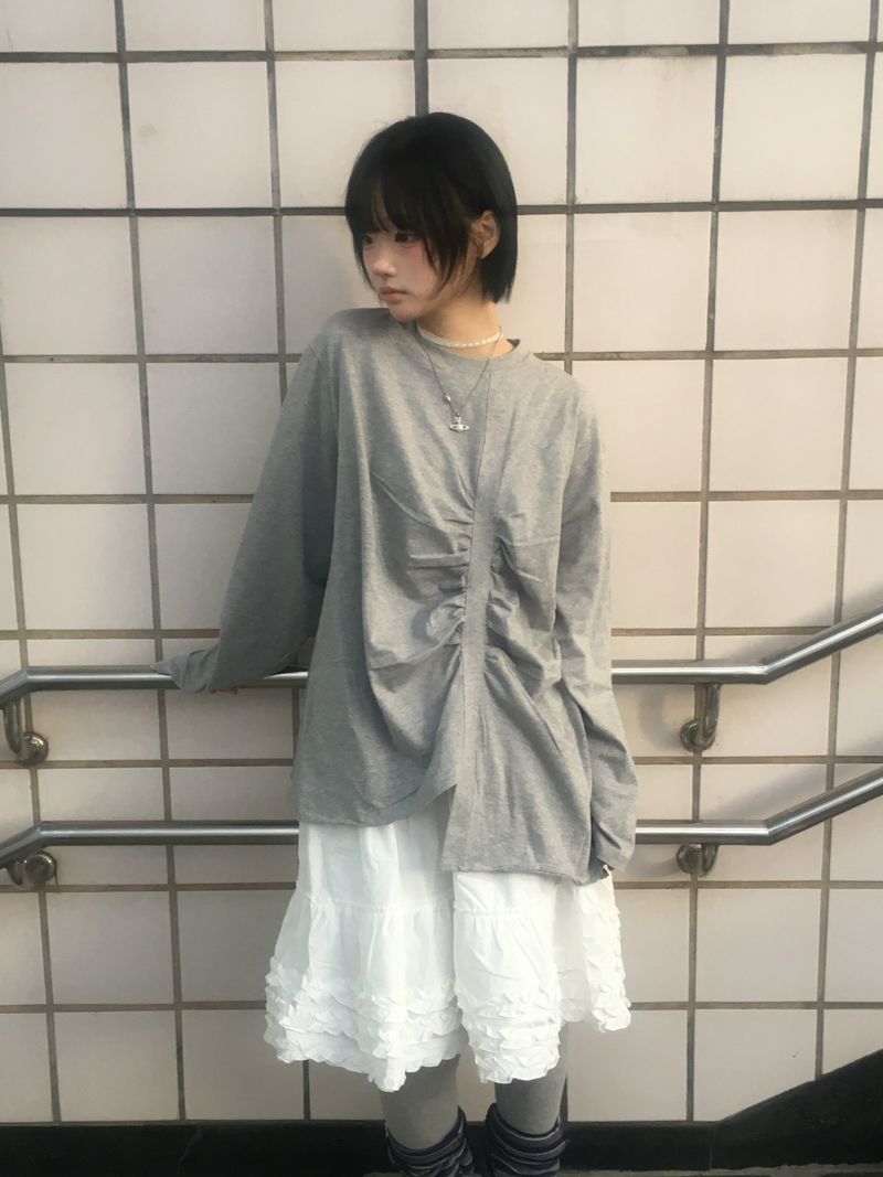 Flare some cotton frill skirt