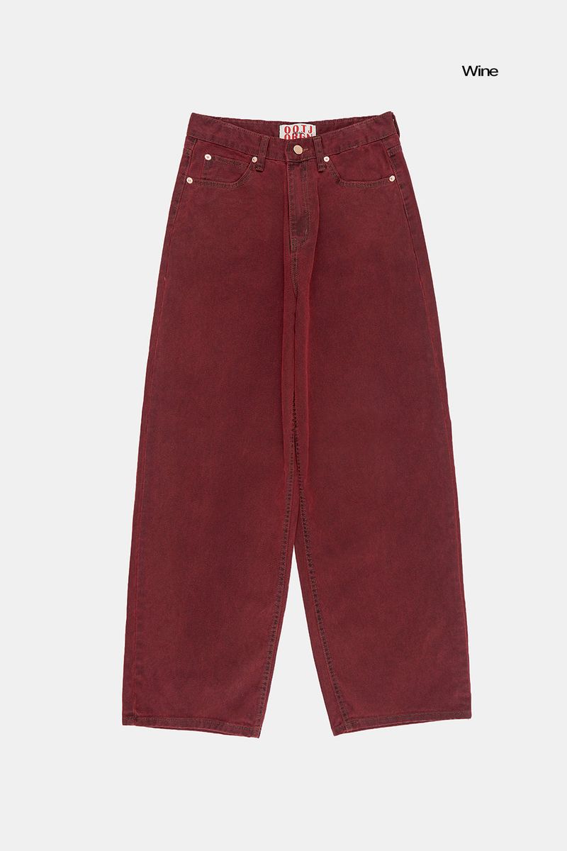 Deep tint wide denim pants