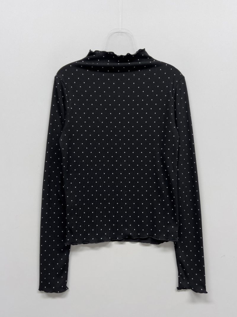 Dot Wave Turtleneck T-Shirt