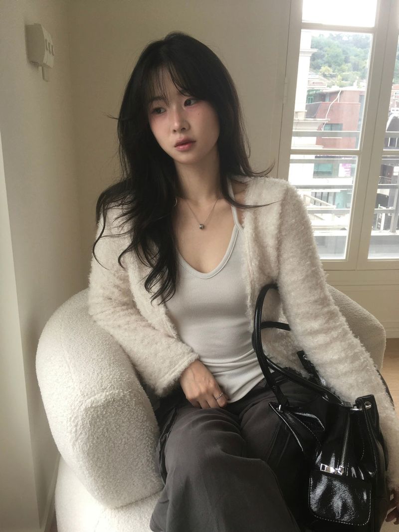 poodle fur cardigan