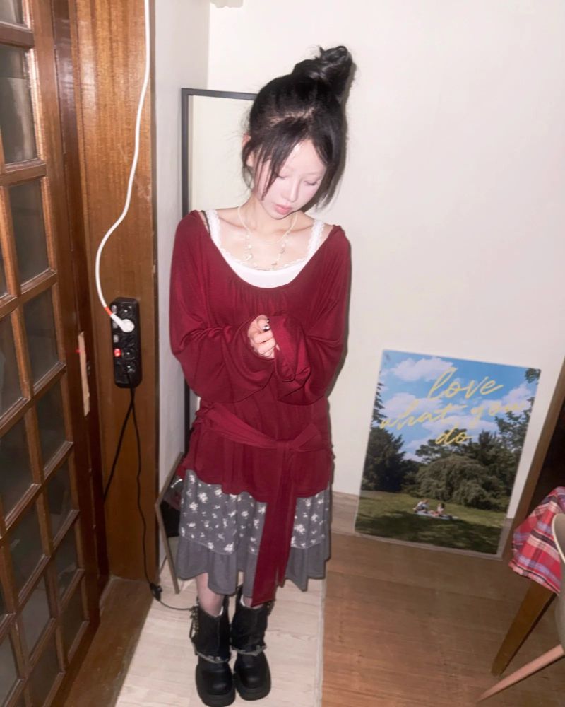 (3color) Shirring Deep Round Soft Wrap Hoodie