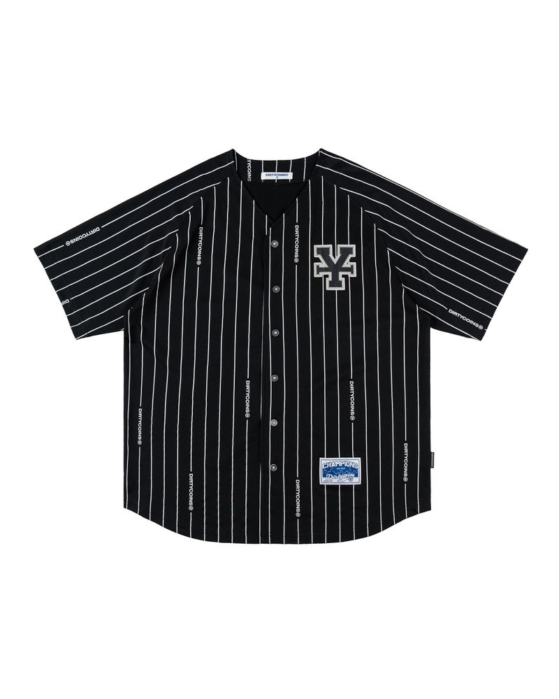 DirtyCoins(ダーティーコインズ)の「Baseball Jersey White Striped - Black(Tops)」