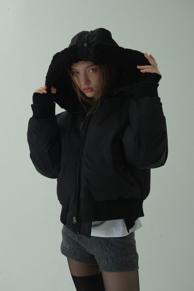 HOODED FLIGHT JUMPER_BLACK