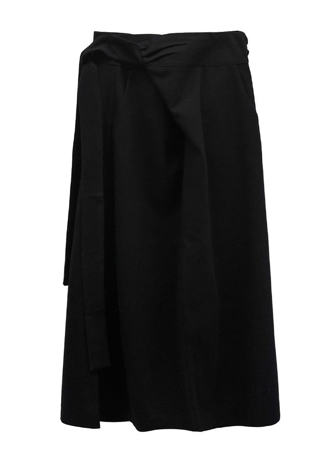 Check Strap Wrap Long Skirt
