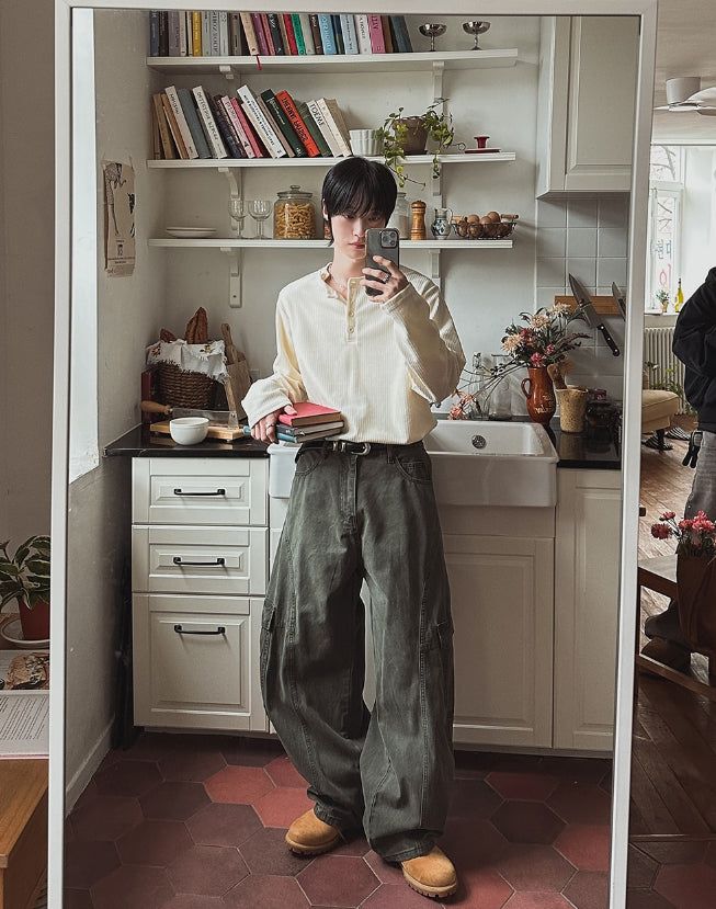 Stunve Curved Dyeing Cargo Pants