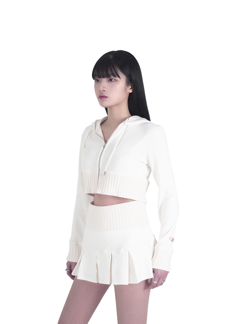 Forusring（フォーラスリング）の「FOR RING PLEATS MINI SKIRT (WHITE)（Skirts）」
