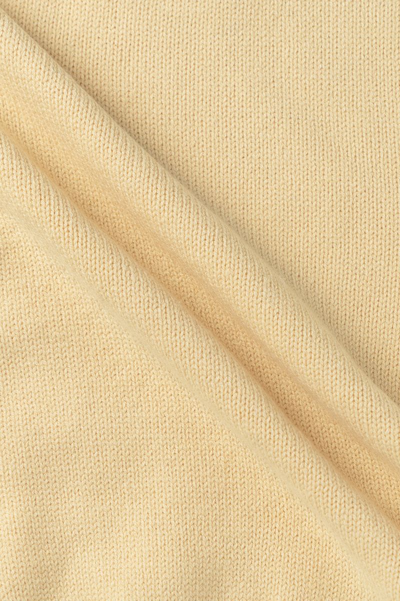 Slim button half knit_butter