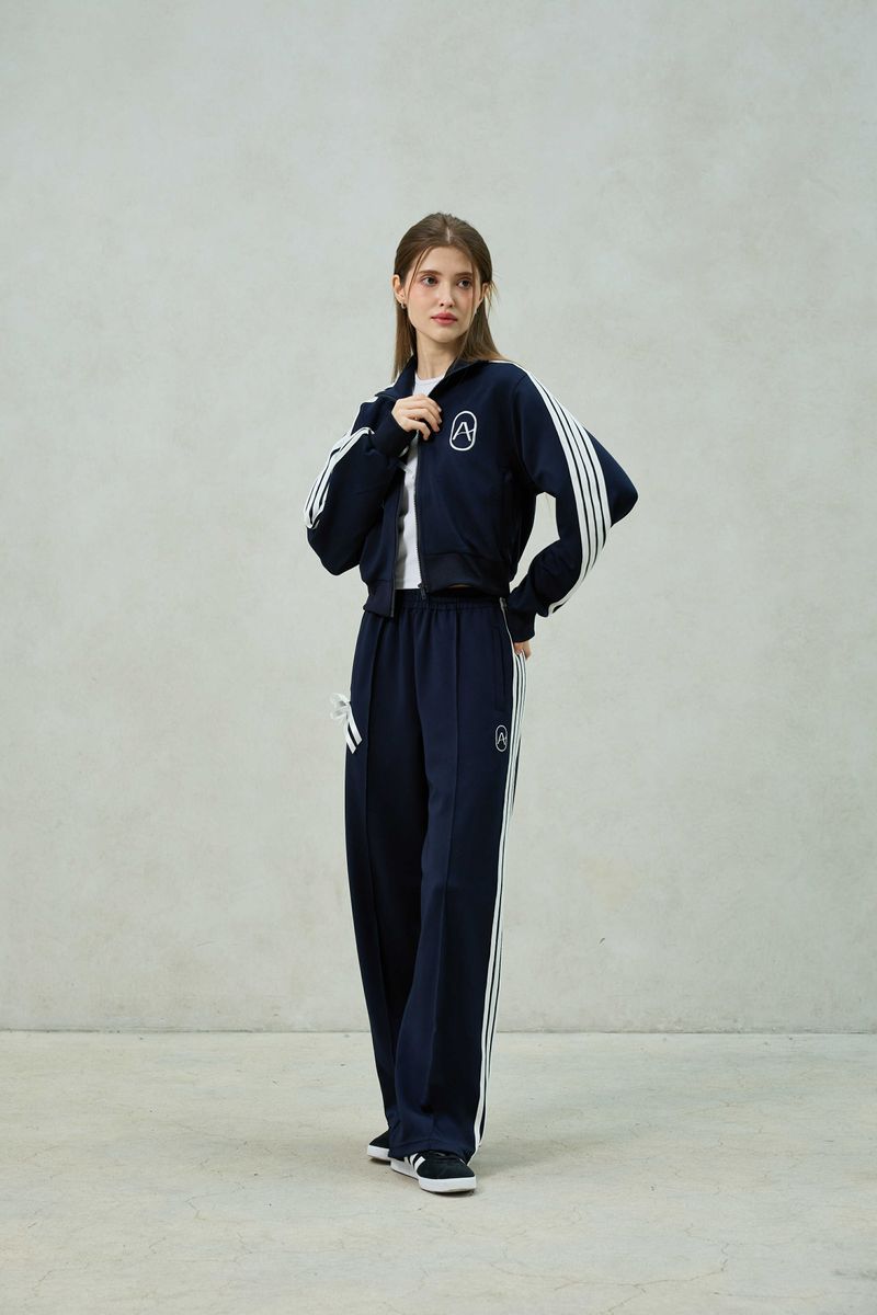 RIBBON JERSEY TRACK TOP / NAVY