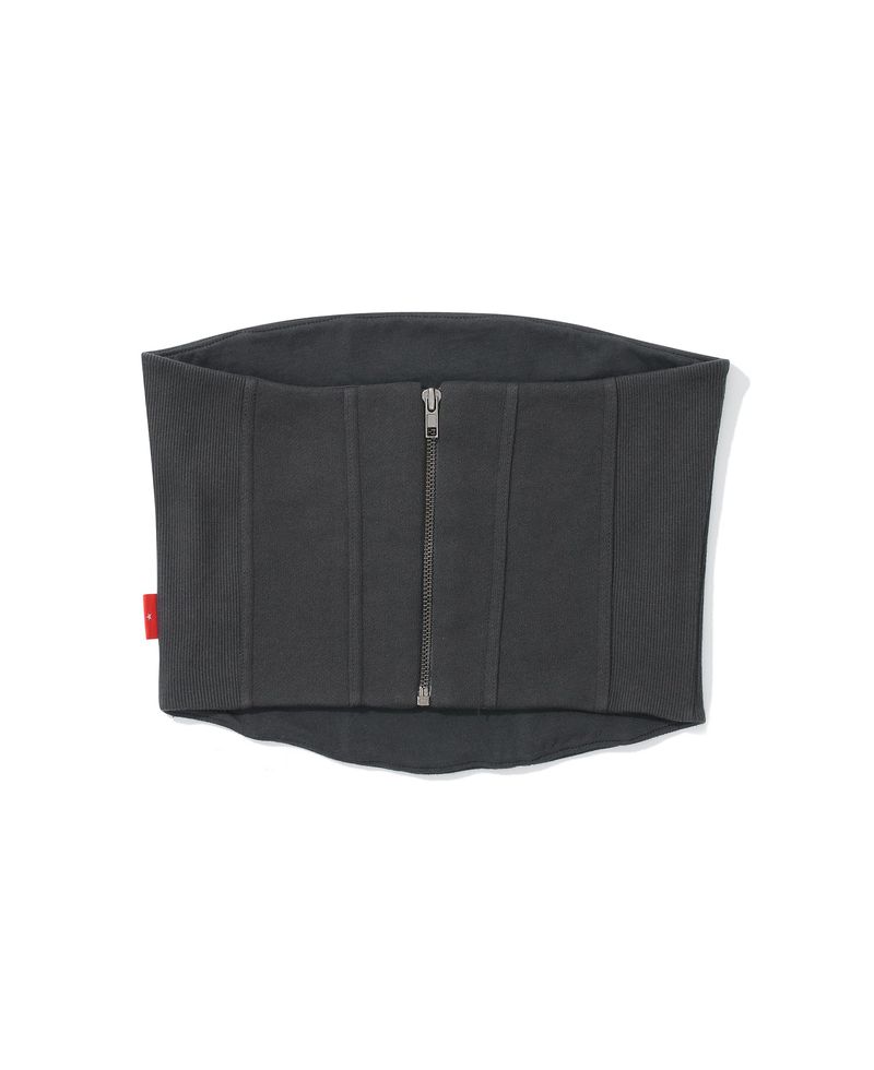 AB ZIP TUBE TOP (CHARCOAL)