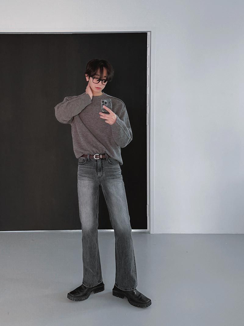 ASCLO(エジュクロ)の「+5cm Grayish Stone Bootcut Denim Pants (336)(Pants)」