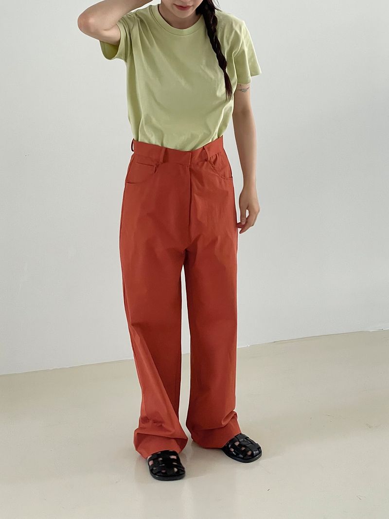 Vivid color cotton pants