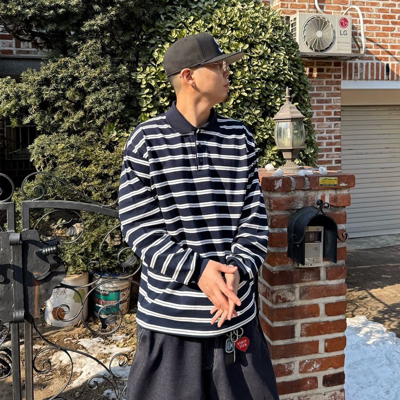 Oversized Vintage Collar Long Sleeve Tee