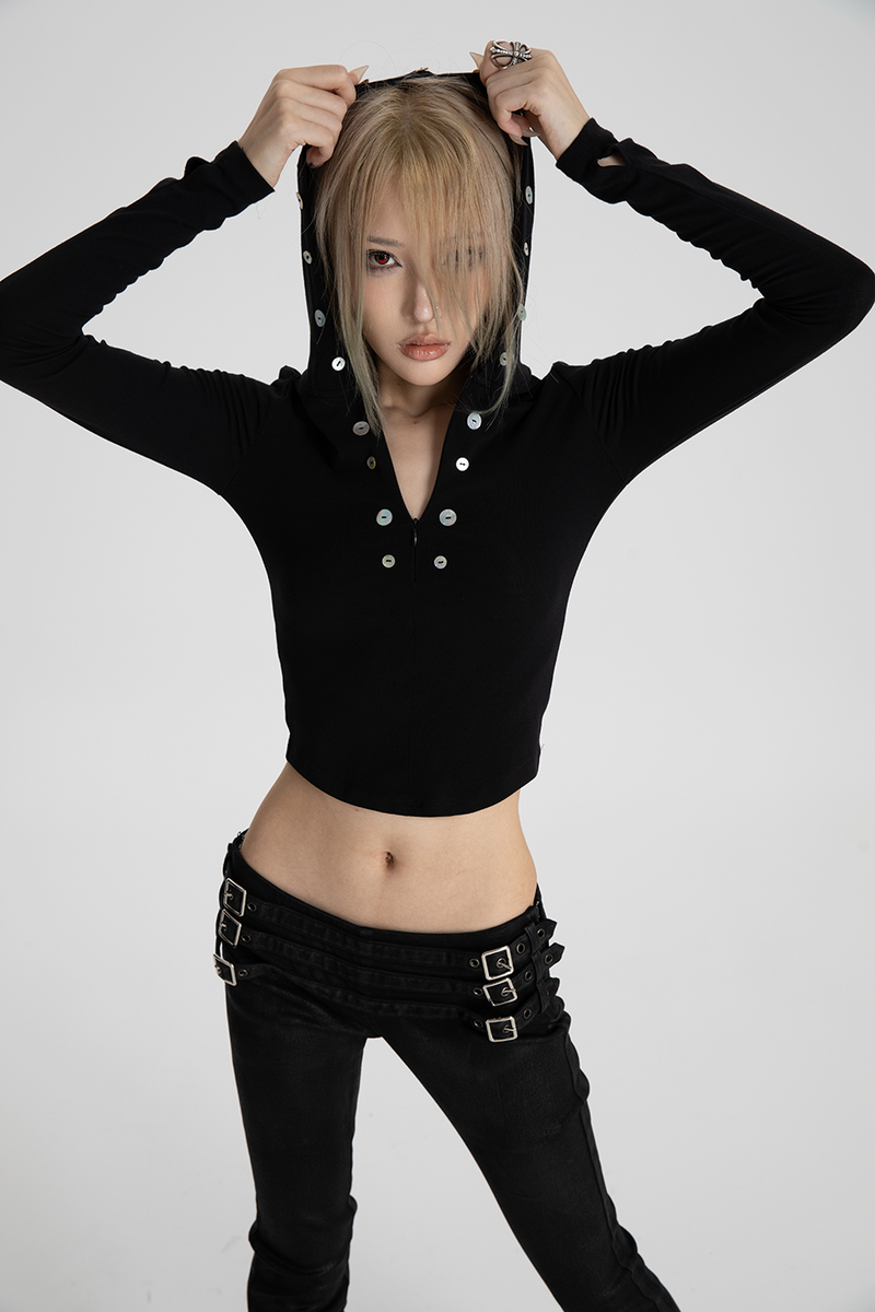 SEXXDEVIL（セックスデビル）の「SEXXDEVIL シェル ボタン トップ（トップス）」