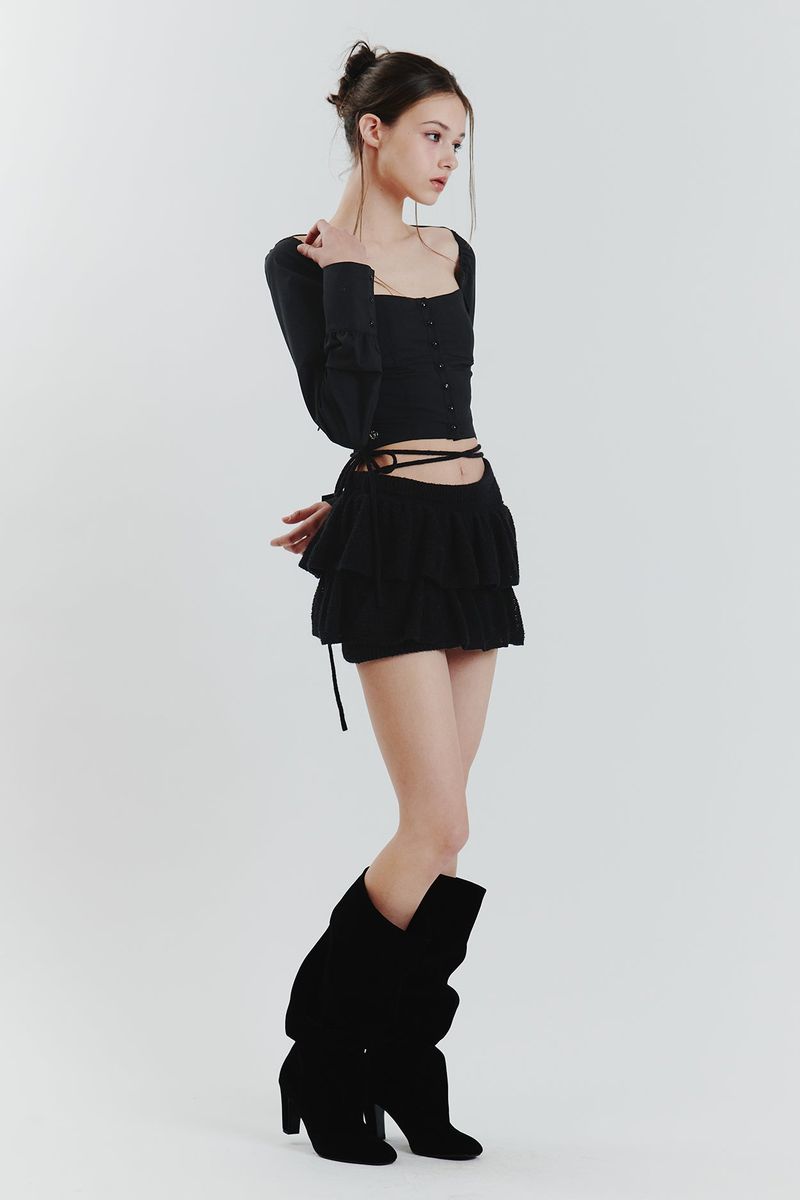 PAIN OR PLEASURE（ペインオアプレジャー）の「ANGELA KNIT SKIRT black（Skirts）」
