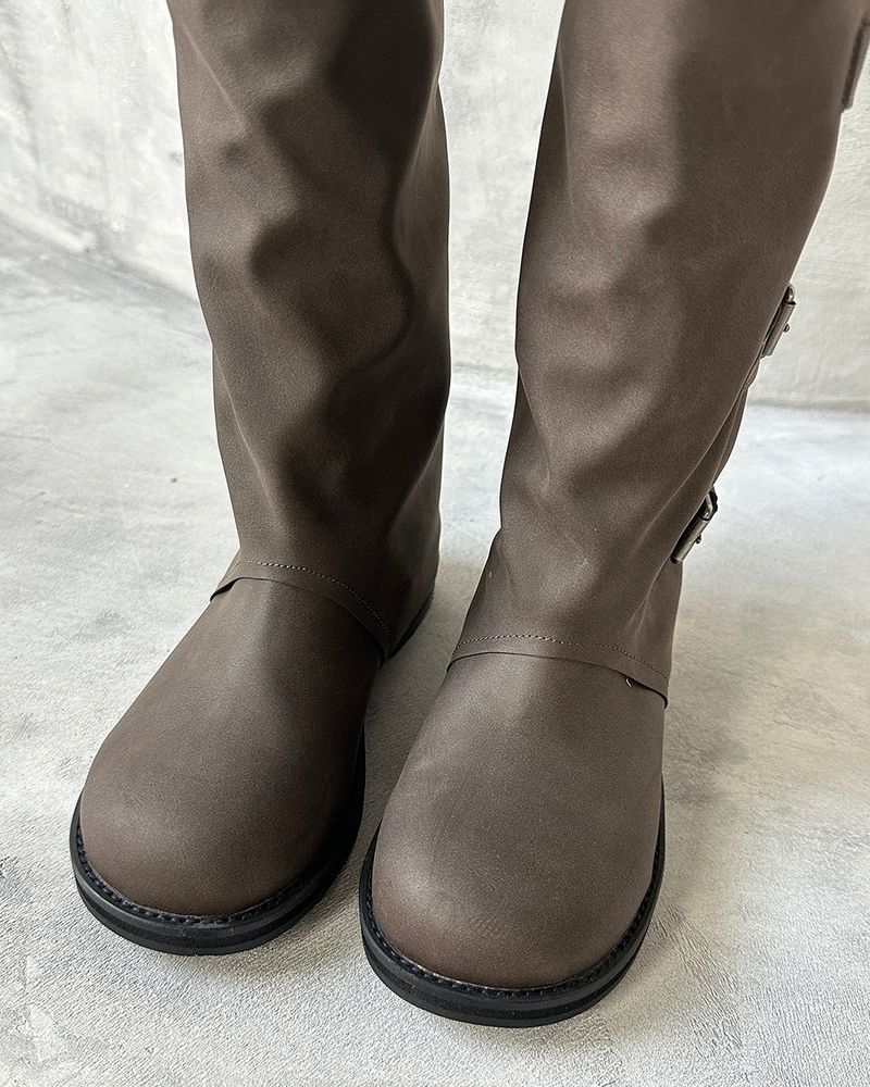 Warmer Buckle Long Boots