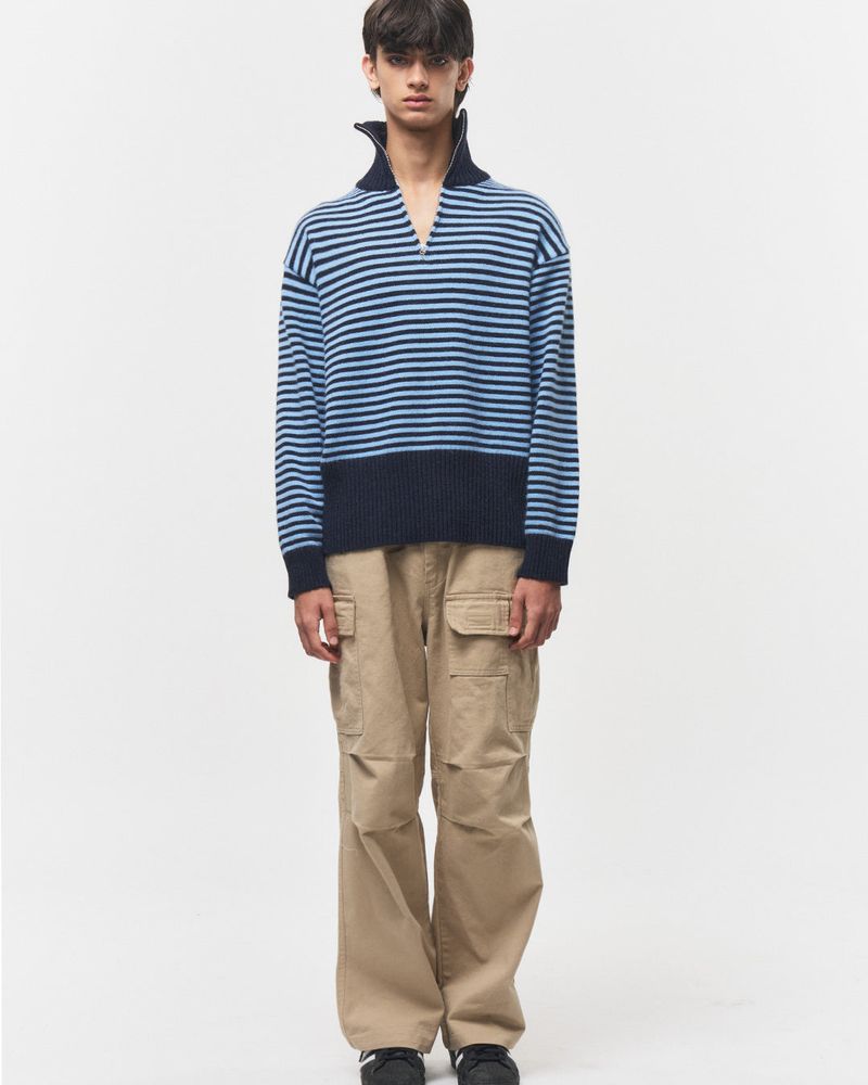 Bluesf semi-wide washed cargo pants